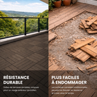 MotionGrey - Dalles de terrasse extérieures  à 4 lattes, emboîtables et imperméables, pour patio, balcon et jardin - Brun - ensemble de 20 pièces-6