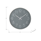 Monarch Specialties - 9107 Horloge Murale Rond de 12"- Visage Gris/Cadre Argenté-Conçu avec un affichage numérique facile à lire sous une surface en verre pour voir l'heure d'un seul coup d'Sil