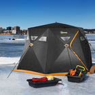 Outsunny - Abri De Pêche Sur Glace 4 Personnes, Tente De Pêche Sur Glace Pop-Up - Noir-Installation ultra-rapide offrant une préparation instantanée et sans effort 
