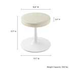 Modway - Lippa Cuir végane Tabouret rond - Pierre-Base à piédestal effilé