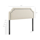 Modway - Magnolia Taille Velvet Performance Résistant aux Taches Tête de lit Queen size - Albâtre-Tête de lit capitonnée Queen size
