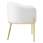 Modway - Savour Performance Velvet Fauteuil à manger d’accent Ensemble de 2 - Blanc-Rembourrage en mousse dense