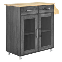 Modway - Cuisine Chariot de cuisine, Charbon naturel-Chariot de cuisine moderne