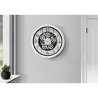 Monarch Specialties - Horloge - 20 po Rond - Mécanisme D'Engrenage - Horloge Murale - Blanc Antique - Transitionnel-Le cadre en plastique de haute qualité dans une élégante finition blanc antique ajoute un charme éclectique à tout espace de vie