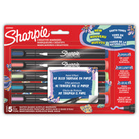 Sharpie - Marqueurs créatifs - Tons terreux - marqueurs acryliques à base d’eau - pointe ronde - couleurs assorties - paquet de 5-Marqueurs créatifs avec une encre semblable à de la peinture qui ne passe pas à travers le papier