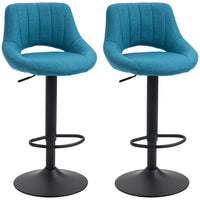HOMCOM - Tabourets de bar pivotants à hauteur de comptoir réglable - bleu - paquet de 2-Emballé par lot de 2, il est excellent pour créer un look coordonné dans votre maison 
