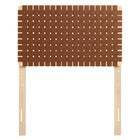 Modway - Sparta Tissage Cuir végane Tête de lit jumelée, Brun naturel-5 positions de montage ajustables en hauteur