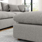 Modway - Commix Boucle rempli de duvet et trop rempli Tissu Ottoman - Gris clair-Coussins en plumes en duvet et en coton