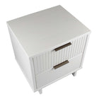 Manhattan Comfort - Table de nuit moderne Granville 45,99 cm à 2 tiroirs - Blanc - Lot de 2-15,16 po L x 18,11 po l x 19,49 po H