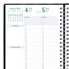 Blueline - 2027 agenda hebdomadaire/mensuel Planifi-Action 13 mois Blueline – 9 1/16 po x 5 7/8 po – noir – français-100 % de papier recyclé post-consommation