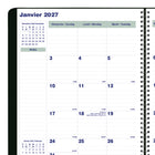 Blueline - 2026-2027 Agenda mensuel – 10 3/4 po x 8 1/2 po – noir – bilingue-Coins détachables