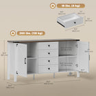 HOMCOM - Buffet de style ferme 59,2 po L avec plateau épais - blanc vieilli-Peut également être utilisé comme meuble de cuisine, meuble TV, buffet ou meuble d’entrée 