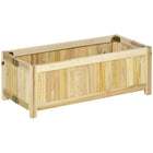 Outsunny - Bac de jardin surélevé pliable - 27,6 po L x 11,6 po l x 9,8 po H - naturel-Convient pour les plantes, légumes, herbes, fleurs, etc. 
