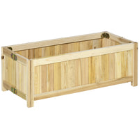 Outsunny - Bac de jardin surélevé pliable - 27,6 po L x 11,6 po l x 9,8 po H - naturel-Convient pour les plantes, légumes, herbes, fleurs, etc. 