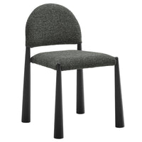 Modway - Hayley Tissu rembourré Fauteuil d’appoint de salle à manger - Anthracite noire-Fauteuil latéral polyvalent pour salle à manger
