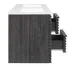 Modway - Render Fixation murale de 48" Vanette de salle de bain - Blanc charbon-Bassins d’évier en céramique