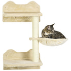 PawHut - Étagère murale pour chat 4 pcs avec poteaux à griffer, hamac, plateformes, marches-Couleur : Beige 