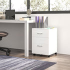 Vinsetto - Caisson mobile à 2 tiroirs pour dossiers Letter/A4 avec roulettes - blanc-Design compact adapté à une utilisation à côté ou sous votre ordinateur et votre bureau d'écriture 
