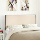 Modway - Region Tête de clous Rembourré Tête de lit complète, Ivoire-Rembourrage en lin fin