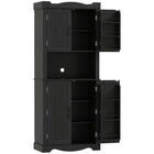 HOMCOM - Armoire de cuisine 73 po avec étagères de porte - noir-Deux armoires et 12 étagères de porte maximisent l’espace de rangement 