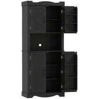 HOMCOM - Armoire de cuisine 73 po avec étagères de porte - noir-Deux armoires et 12 étagères de porte maximisent l’espace de rangement 