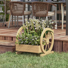 Outsunny - Jardin surélevé à 3 niveaux - naturel-Fabriqué avec des roues de style vintage pour devenir un point focal unique dans le jardin
