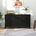 HOMCOM - Armoire de rangement de cuisine style ferme 60 po L - noir-Structure en panneau de particules solide, charnières en métal et kit anti-basculement pour une stabilité renforcée 