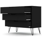 Manhattan Comfort - Rockefeller commode moderne du milieu du siècle 35,24" - noir-Option pour accueillir un meuble TV jusqu'à 32", avec une capacité de 11 lb par étagère