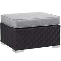 Modway - Gather Terrasse extérieure Ottoman in Gris espresso-Table d’appoint patio / Ottoman