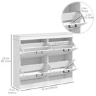 HOMCOM - Armoire à chaussures étroite avec tiroirs rabattables et étagère réglable pour entrée - blanc-La surface peinte facilite le nettoyage 