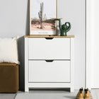 HOMCOM - Armoire à chaussures étroite avec 2 tiroirs basculants et étagère réglable pour entrée - blanc-Design compact, adapté aux petites entrées, couloirs ou tout espace étroit 