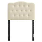 Modway - Annabel Mélange de lin premium Tête de lit jumelée, Lin-Tête de lit rembourrée en mousse dense