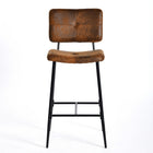 Homy Casa - Tabourets de Bar Industriels 26" avec Tissu Suédine Vintage et Cadre Métallique Noir - Paquet de 4-Design élégant: Revêtement en suède vintage avec cadre métallique industriel pour un look chic et rétro.