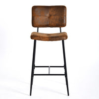 Homy Casa - Tabourets de Bar Industriels 26" avec Tissu Suédine Vintage et Cadre Métallique Noir - Paquet de 4-Design élégant: Revêtement en suède vintage avec cadre métallique industriel pour un look chic et rétro.