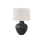 Monarch Specialties - Luminaire - 26 po H Lampe De Table - Métal Noir - Abat-Jour Ivoire / Crème - Transitionnel-Ajouter cette lampe de style transitionnelle de 26 pouces haut avec une base en métal noir à forme d'urne et une finition texturée et et un abat-jour en tissu lin ivoire avec un embout rond en métal noir sur le dessus, pour un aspect sophistiqué dans un salon, une chambre ou un bureau
