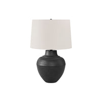 Monarch Specialties - Luminaire - 26 po H Lampe De Table - Métal Noir - Abat-Jour Ivoire / Crème - Transitionnel-Ajouter cette lampe de style transitionnelle de 26 pouces haut avec une base en métal noir à forme d'urne et une finition texturée et et un abat-jour en tissu lin ivoire avec un embout rond en métal noir sur le dessus, pour un aspect sophistiqué dans un salon, une chambre ou un bureau