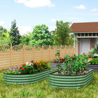 Outsunny - bac de jardin surélevé - vert clair-Le tuteur en métal soutient la croissance des plantes, stabilisant les espèces plus hautes 