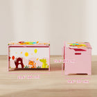 Qaba - Boîte à jouets, coffre de rangement pour enfants avec couvercle, charnières de sécurité et poignées encastrées, organisateur de jouets - rose-Les charnières de sécurité empêchent la fermeture soudaine du couvercle  
