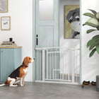 PawHut - Porte pour Chien à Traverser avec Petite Porte - 30"-41" L x 30" H-Fonctionnalités de verrouillage automatique et double, utilisation à une main