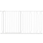 PawHut - 30"- 57" Barrière Extra Large pour Chien avec Système de Verrouillage Double - Blanc-Bloc de verrouillage inférieur pour une stabilité accrue