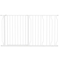 PawHut - 30"- 57" Barrière Extra Large pour Chien avec Système de Verrouillage Double - Blanc-Bloc de verrouillage inférieur pour une stabilité accrue
