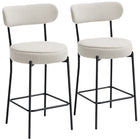 HOMCOM - Tabourets de bar hauteur comptoir 27 po - blanc crème - paquet de 2-Livré par lot de deux pour créer un look épuré et coordonné 

