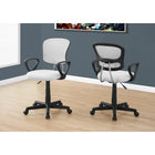 Monarch Specialties - 7261 Chaise De Bureau Multi-Position- Meche Blanc -Dimensions du produit: 23 pouces L x 21,5 pouces P x 33 pouces H