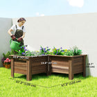 Outsunny - Jardin surélevé - 47,2 po x 47,2 po x 19,7 po - carbonisé-Revêtement intérieur non textile empêchant l'engorgement d'eau des plantes 