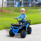 Qaba - Véhicule électrique pour enfants 12V à batterie avec 4 roues à suspension à ressort - bleu-Panier de rangement à l'arrière pour garder facilement jouets et essentiels 