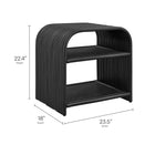 Modway - Eve Rotin naturel courbé Table d’appoint - Noir-Étagère fixe