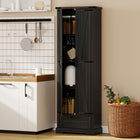 HOMCOM - Armoire de rangement 71 po avec 2 portes - noir-Convient pour la cuisine, la salle à manger ou le salon avec une touche élégante 