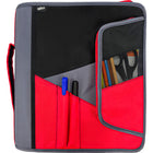 Hilroy - Cartable à fermeture à trois anneaux éclair Pandora de 2 po, rouge/noir-Deux boucles pour stylos situées à l’extérieur pour un accès facile