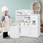 Qaba - Cuisine pour enfants avec micro-ondes et réfrigérateur - blanc-Design simple et élégant qui s'adapte à la plupart des salles de jeux 
