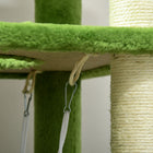 PawHut - Arbre à chat pour grands chats adultes avec hamac, tour - vert-Matériau : Panneau de particules, Flanelle (100 % polyester), Corde en sisal 